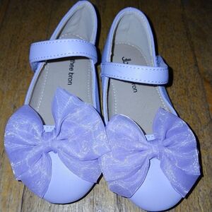 Thee Bron Little Girl's Purple Bow Ballet Flats